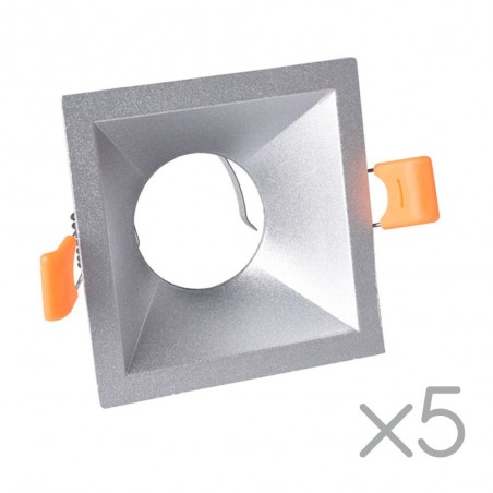 Foco Empotrable Confort cuadrado plateado