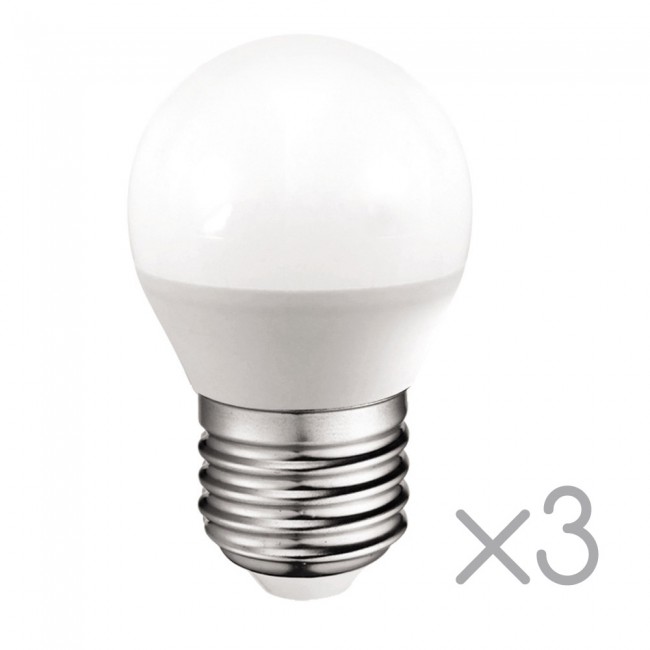 Pack 3 Bombillas LED esférica E27 5.2W (Luz neutra) Pack 3 Bombillas LED esférica E27 5.2W (Luz neutra)