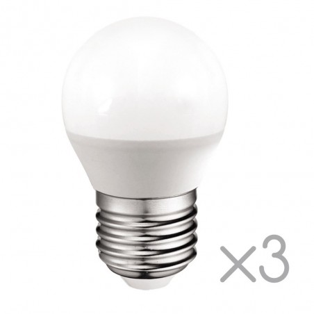 Pack 3 Bombillas LED esférica E27 5.2W (Luz neutra)