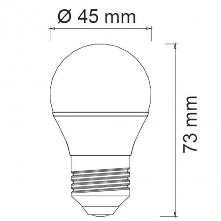 Pack 3 spherical Bulbs LED E27 5.2W (Cold light)