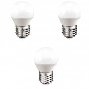 Pack 3 spherical Bulbs LED E27 5.2W (Cold light)