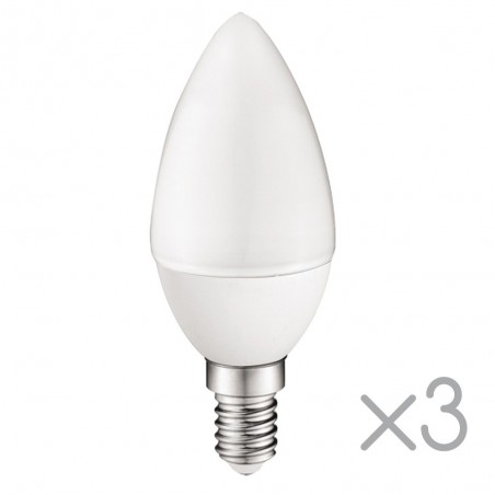 Pack 3 Bombillas LED E14 vela 5.2W (Luz fría)