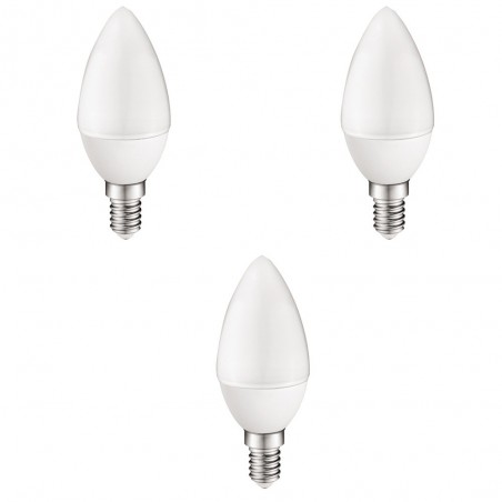 Pack 3 Bombillas LED E14 vela 5.2W (Luz fría)