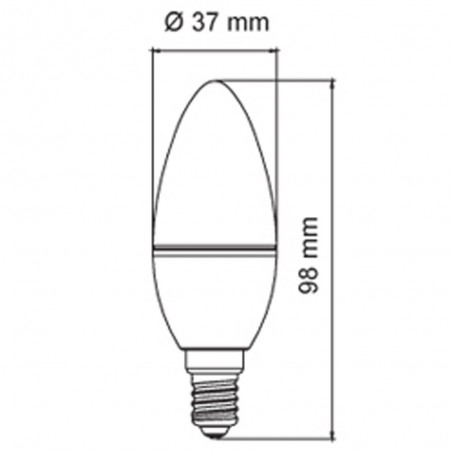 Pack 3 Bombillas LED E14 vela 5.2W (Luz fría)