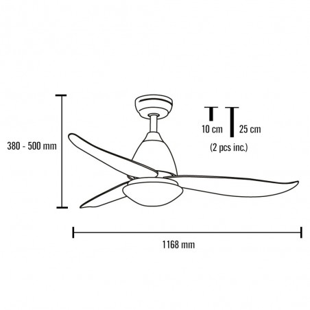 Fan with light LED Kona