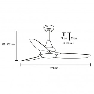 Fan with light Leveche