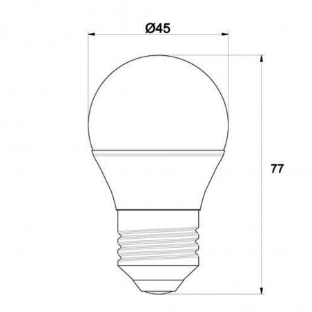 Pack 5 LED Bulbs E27 Spherical 6W (neutral light)