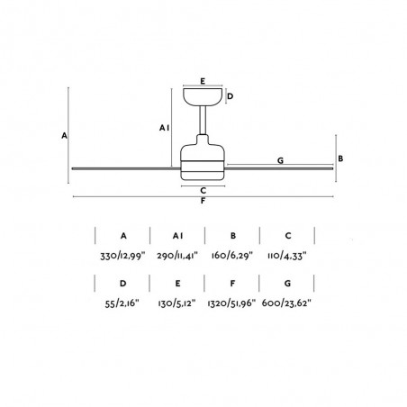 Ceiling fan with LED Light Nu (18W)