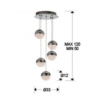 Pendant light LED Sphere (5 lights)