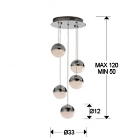 Pendant light LED Sphere (5 lights)