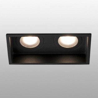 Empotrable cuadrado Hyde IP44 de 2 luces (blanco)