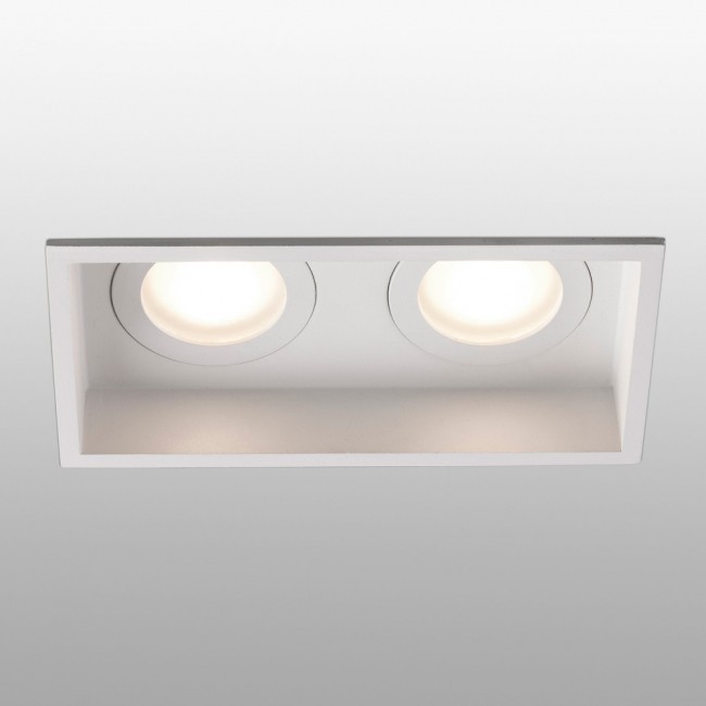 Empotrable cuadrado Hyde IP44 de 2 luces (blanco)