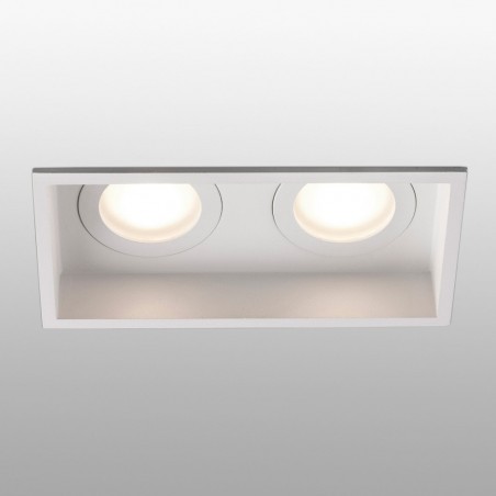 Empotrable cuadrado Hyde IP44 de 2 luces (blanco)