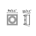 Recessed light steerable Hyde (square)