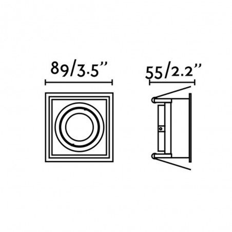 Recessed light steerable Hyde (square)