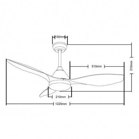 LED Ceiling fan Top Blanco (20W)