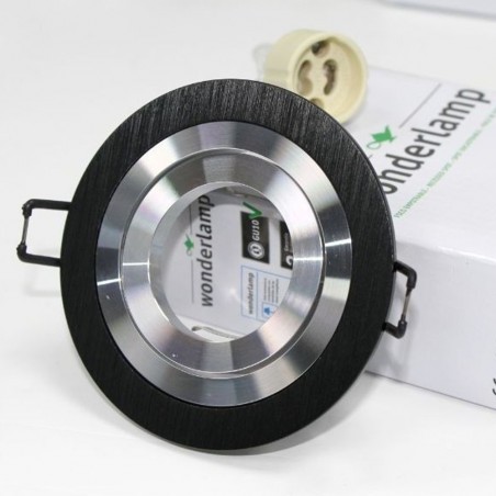 Pack 5 CLASSIC round recessed spotlights black