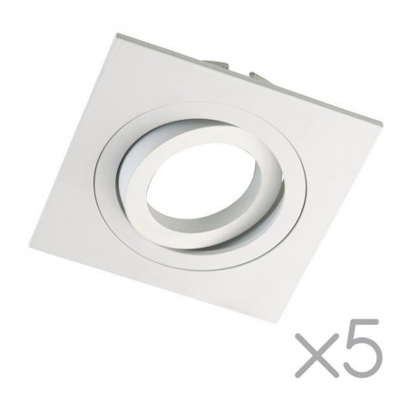 Pack 5 Foco empotrable cuadrado CLASSIC blanco
