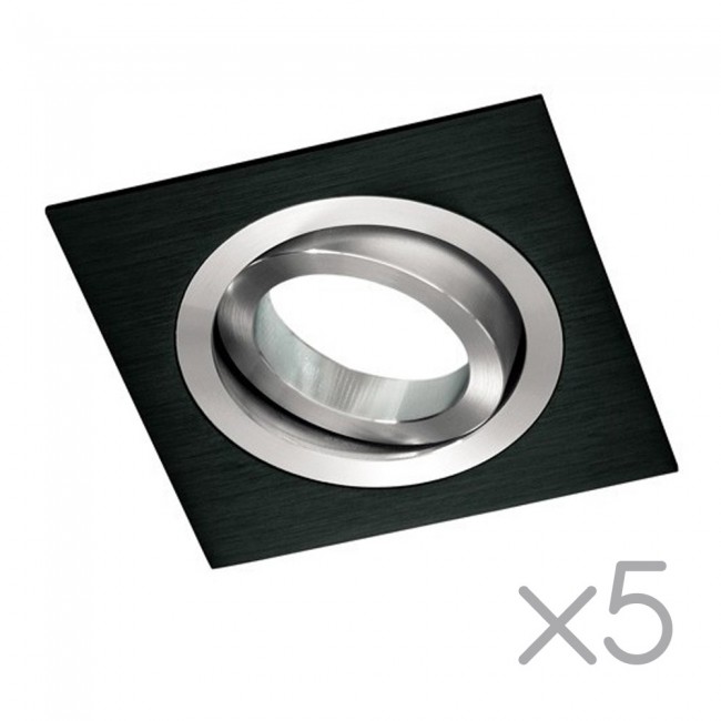 Pack 5 Square recessed lights CLASSIC black Pack 5 Square recessed lights CLASSIC black