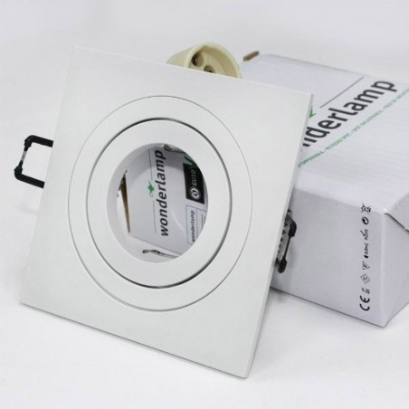 Pack 10 Square recessed spotlights CLASSIC white