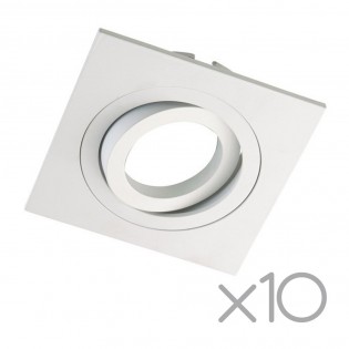 Pack 10 Focos empotrables cuadrado CLASSIC blanco