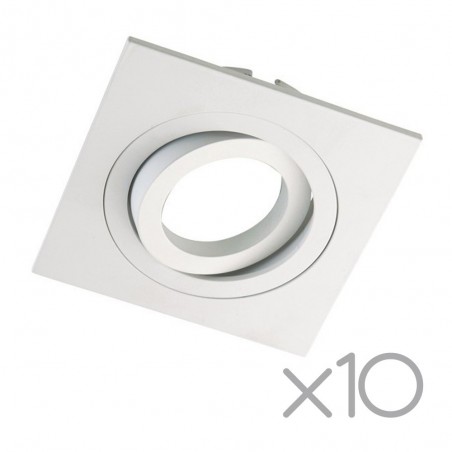 Pack 10 Focos empotrables cuadrado CLASSIC blanco
