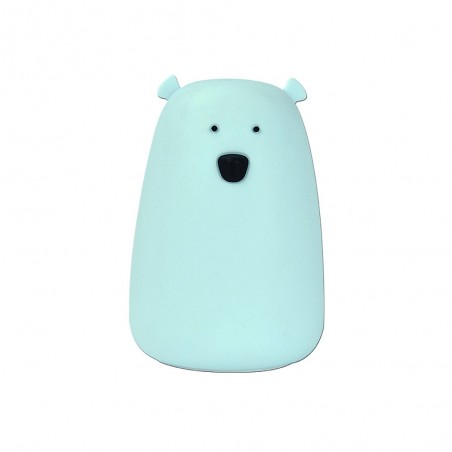 LUZ NOCTURNA SILICONA LED CON USB OSO Azul