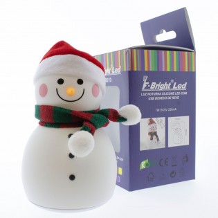 LUZ NOCTURNA SILICONA LED CON USB MUÑECO DE NIEVE
