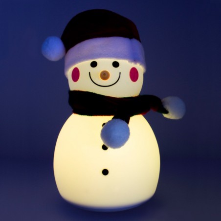 LUZ NOCTURNA SILICONA LED CON USB MUÑECO DE NIEVE