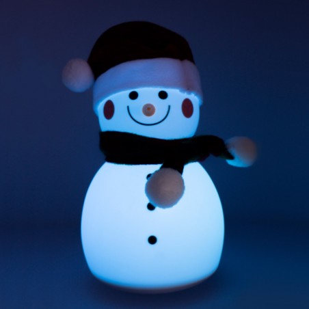LUZ NOCTURNA SILICONA LED CON USB MUÑECO DE NIEVE