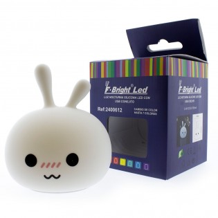LUZ NOCTURNA SILICONA LED CON USB CONEJITO