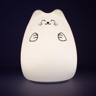 LUZ NOCTURNA SILICONA LED CON USB GATO
