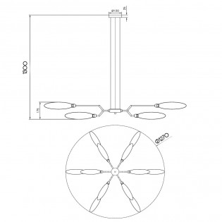 Lámpara colgante Ventura (12 luces)