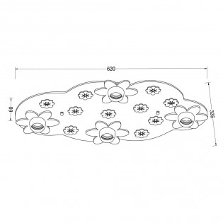 Plafón infantil Floral en forma de nube