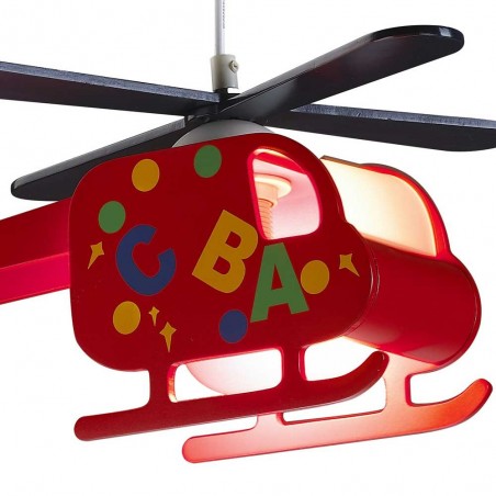 Lámpara infantil Helicóptero Rojo