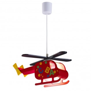 Lámpara infantil Helicóptero Rojo