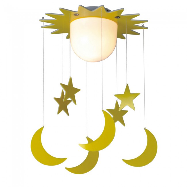 Flush light with pendants Stars and Moons