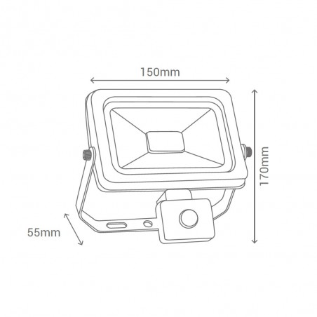 LED Flood light with motion sensor Masini (Black)