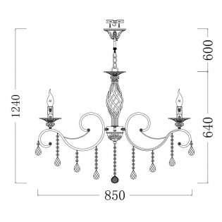 Lámpara de araña Royal Classic Grace (10 luces)