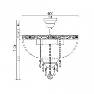 Semi Flush Crystal Chandelier Palace