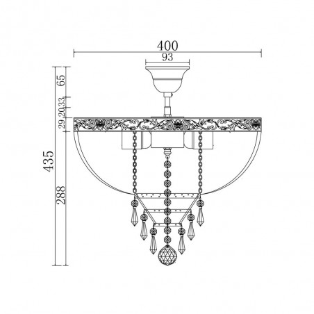 Semi Flush Crystal Chandelier Palace