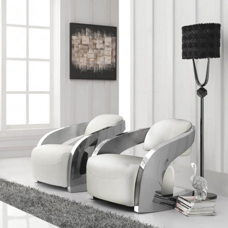 Armchair with italian leather Amanda