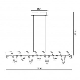 Wave LED light Pendant bar