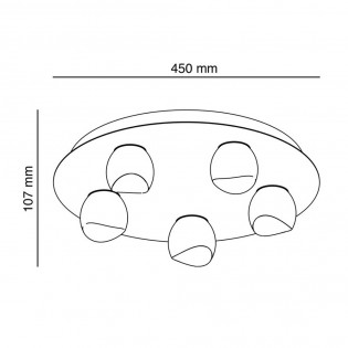 Plafón Fany (5 luces)