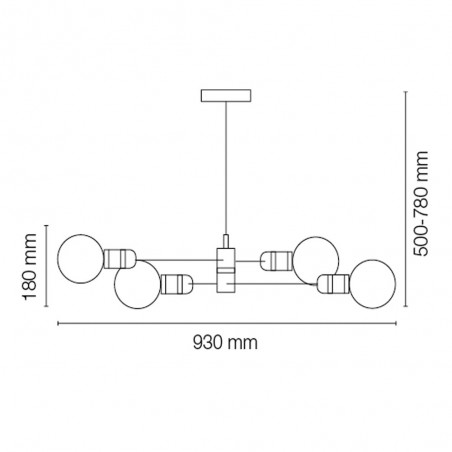 Lámpara de techo Horizon (4 luces)