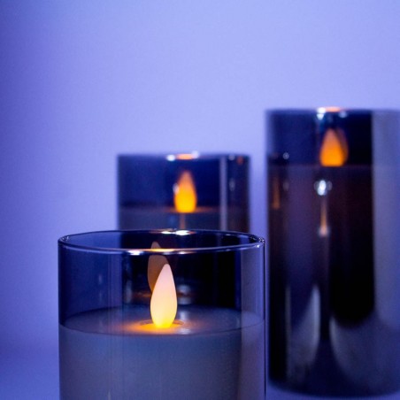 Pack 3 Velas con luz Decorativas (Plateadas)