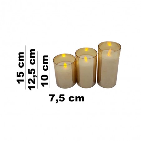 Pack 3 Velas con luz Decorativas