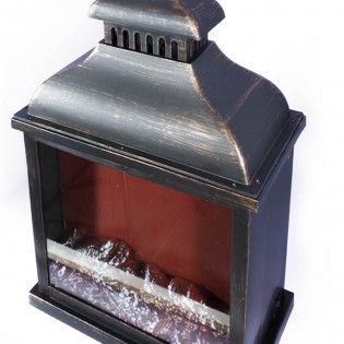 Farol con luz decorativa efecto fuego