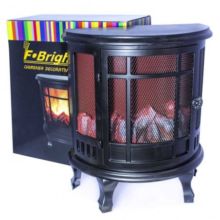 Fireplace with light fire effect