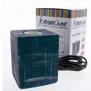 Base con portalámparas E27 Cemento (negro)